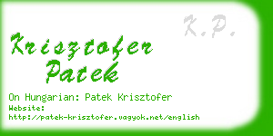 krisztofer patek business card